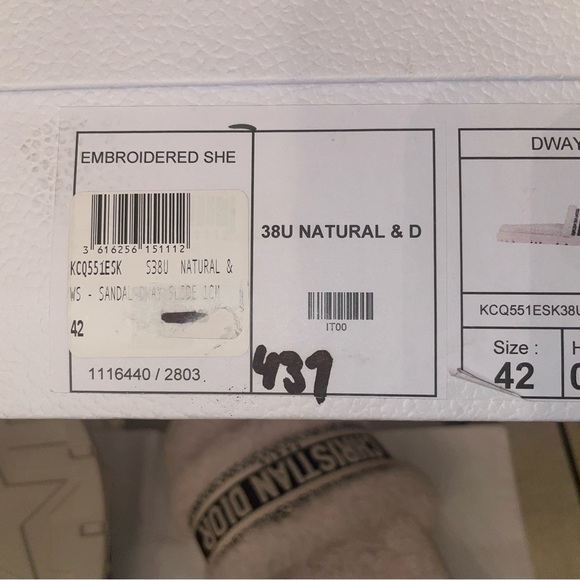 Christian Dior Dway White Shearling Fur Logo Chunky Slide Flat Sandal - Picture 10 of 11